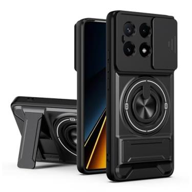 Imagem de SORAKA Capa para Xiaomi Poco X6 Pro 5G com suporte,proteção de lente com janela e capa dupla de PC e TPU compatível com suporte magnético para carro