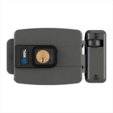 Imagem de Fechadura eletrica c-90 fixa cinza para portão hdl