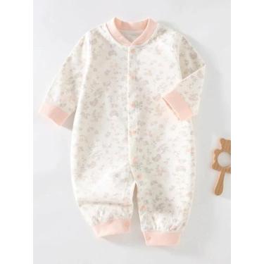 Imagem de Macacão De Algodão Para Bebê Recém-Nascido Com Manga Longa, Roupa De L
