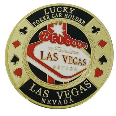 Imagem de Rabihike Poker Card Guard, Weights for Poker, Poker Gifts for Men, Poker Card Protector, Poker Accessories, Poker Chips with Plastic Case (Las Vegas)