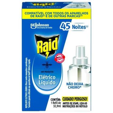 Imagem de Repelente Elétrico Líquido Raid 45 Noites Refil 32,9 ml