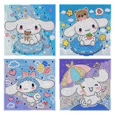 Imagem de CYNART Pacote com 4 kits de arte de diamante para crianças, kits de pintura de arte de diamante para crianças de 4 a 8 a 12 anos, pacote de arte de joias para crianças para presente e decoração de