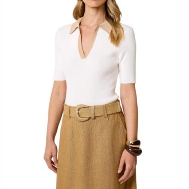 Imagem de Blusa Feminina Dudalina MC Slim Fit Tricot Mara Creme 77060-Feminino