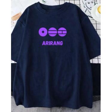 Imagem de Camiseta ARIRANG BTS World Tour 2026 Aesthetic Unissex, Azul marinho, 