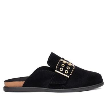 Imagem de Mule Feminino Moleca Fivela Camurça Preto, Preto, 37