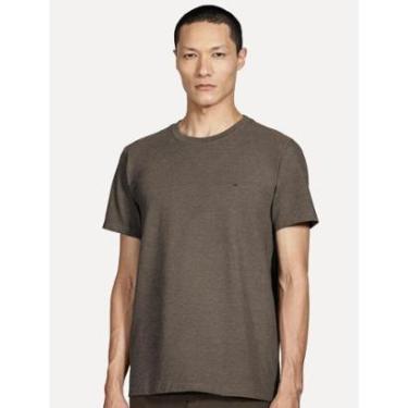 Imagem de Camiseta Aramis Masculina Basic Lisa Mono Icon Marrom Mescla-Masculino