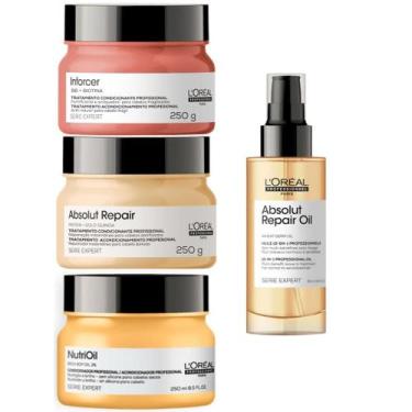 Imagem de Loreal Cronograma Abs Repair 250ml + Inforcer 250ml + NutriOil 250ml +