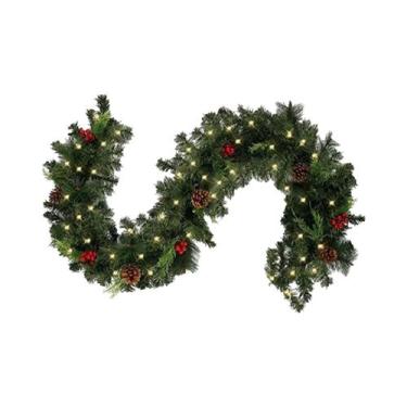 Imagem de Guirlanda De Natal De Rattan Com Frutas Vermelhas 1.8/2.7M DIY Para De