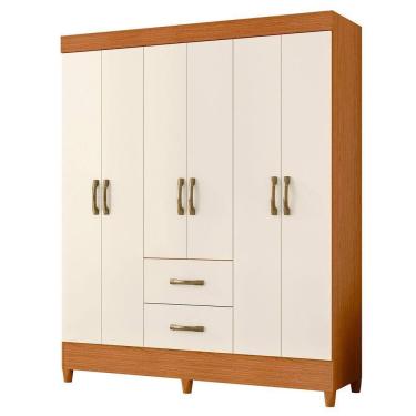 Imagem de Guarda Roupa Mobi 6 Portas 2 Portas Cinamomo Com Off White - Albatroz