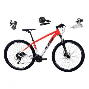 Imagem de Bicicleta Aro 29 Ksw Xlt Shimano Altus 24v Freio Disco Hidráulico Garfo Trava - Laranja/branco Tam.21