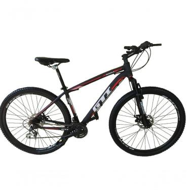 Imagem de Bicicleta Aro 29 Gti Roma Alumínio 27v Freio Disco Mecânico Garfo Suspensão - Preto/vermelho Tam.19