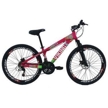 Imagem de Bicicleta X Tuff25 Aro 26 Freio A Disco Shimano Rosa Viking