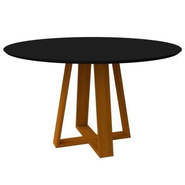 Imagem de Mesa De Jantar Para 4 Ou 6 Lugares Tampo 1,35m Vitoria Ypê Preto New Ceval
