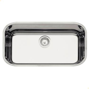 Imagem de Cuba De Embutir Tramontina Lavínia 56 Bl Perfecta Em Aço Inox Polido 56x34 Cm Com Válvu...