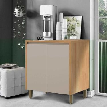 Imagem de Balcão Cozinha 2 Portas 80cm Allure Jequitibá-gris Repleta