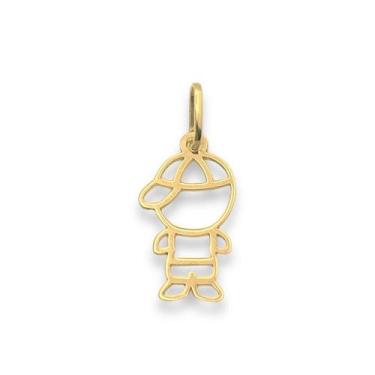 Imagem de Pingente em Ouro 18K Menino de Bone - Joia Exclusiva - Justino Ribas