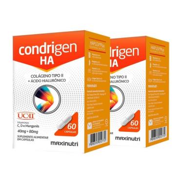 Imagem de Kit 2 Condrigen H.A. Colágeno Tipo 2 + Ácido Hialurônico 60 Cáps Maxinutri-Unissex