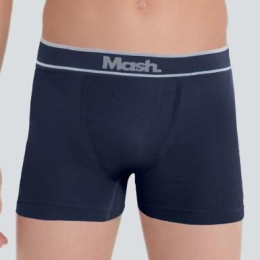 Imagem de Kit 2 cuecas boxer microfibra sem costura infantil gg azul marinho uni