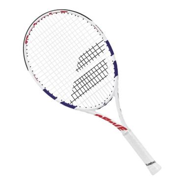 Imagem de Raquete de Tênis Babolat Drive Júnior 24 - Branca e Azul-Unissex