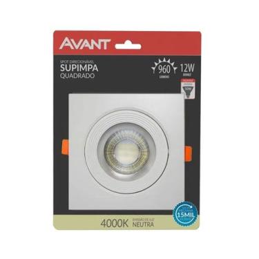 Imagem de Kit 5 Spot Led Cob Embutir Quadrado 12W Supimpa Avant 4000k