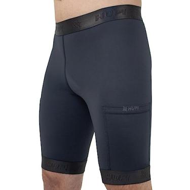 Imagem de Bermuda de Compressao Masculina Hupi Run Pro, Cor: Preto, Tamanho: G