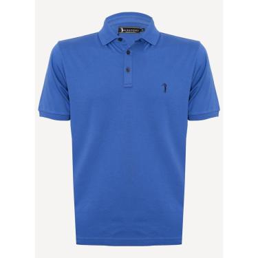 Imagem de Camisa Polo Aleatory Lisa Algodão Pima Azul Royal-Masculino