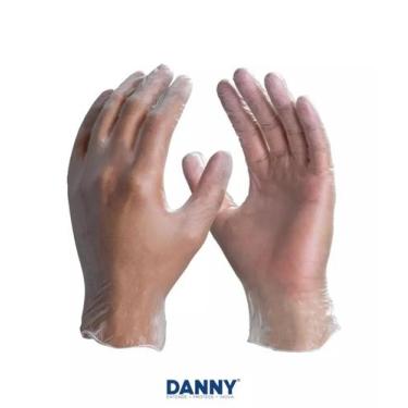 Imagem de Luva Vinil Sem Pó Descartável Danny Caixa Com 100 Unidades, Incolor, P