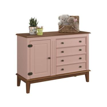 Imagem de Cômoda 4 Gavetas + 1 Porta - Apaixone&Decore, Rosa