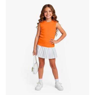 Imagem de Regata Básica Infantil Lisa Soletex Laranja, 8, Laranja