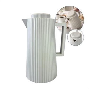 Imagem de Garrafa Térmica 1 Litro para Café e Chá com Bomba de Pressão Isolament