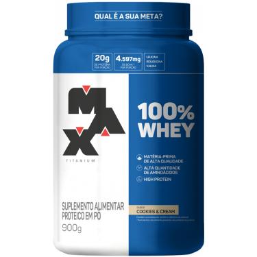 Imagem de 100% Whey Protein Concentrate 900g Cookies Max Titanium