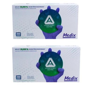 Imagem de Luva Medix Com 200 Unidades Tamanho G Sem Po Antibacteriana