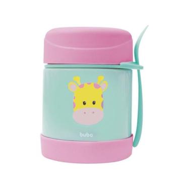 Imagem de Pote Térmico 320ml Infantil Bebê Animal Fun Com Talher Buba - Moas Ind
