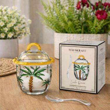 Imagem de Açucareiro De Vidro Com Colher 220ml Palm Tree Palmeira Trancoso Color