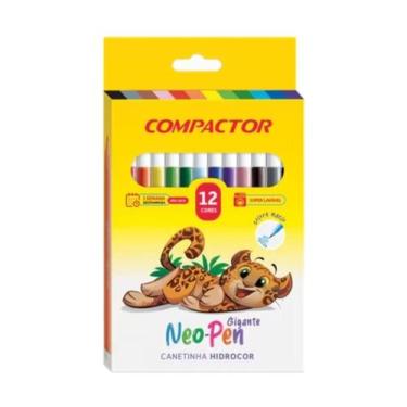 Imagem de Canetinha Compactor 12 Cores Neo Pen Hidrocor Gigante