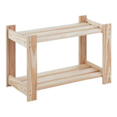 Imagem de Estante de madeira tramontina modulare em pinus 2 prateleiras