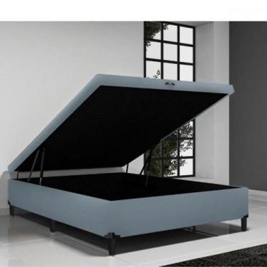 Imagem de Base Box para Colchão Casal com Baú Itaflex 1,38x1,88x0,45, Cinza