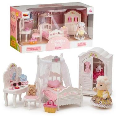 Imagem de Quarto De Boneca Casinha Feliz Miniatura Com Acessórios - Zoop Toys