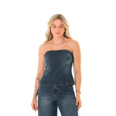 Imagem de Top Corset Jeans Feminino Arauto Brown-Feminino