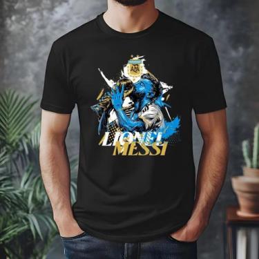 Imagem de Camiseta Jogador Lionel Messi 100% Algodao Argentina - Estamparia & Co