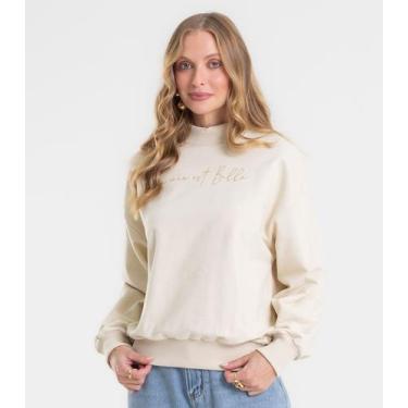Imagem de Blusão Feminino Estampado Com Gola Alta Rovitex Bege, P, Bege