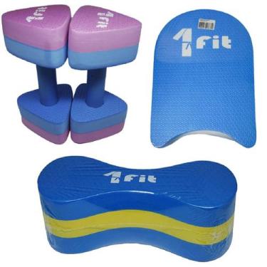 Imagem de Kit  Hidro C/Par de Halter Hidro P Rosa+Poliboia+Prancha - 1Fit
