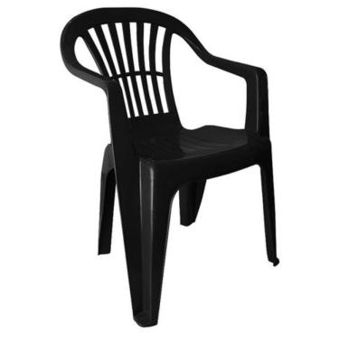 Imagem de Cadeira Poltrona Boa Vista 120kg Polipropileno Preto Antares