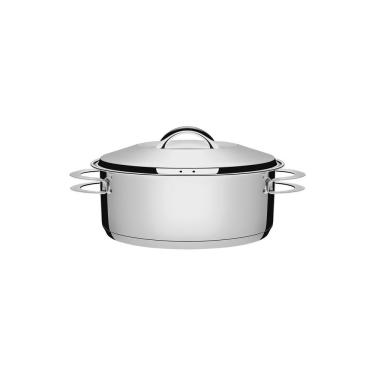 Imagem de Caçarola Solar Rasa em Aço Inox Inox 20CM 2,9L com Fundo Triplo para Cozimento Rápido e Uniforme