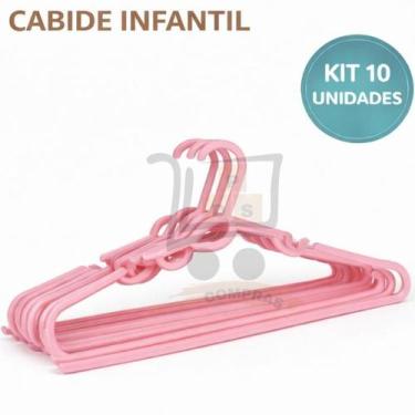 Imagem de Cabide Infantil Kit 10 Unidades Baby Plastico Reforçado Para Roupas Be