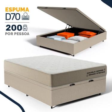 Imagem de Cama Box Baú com Colchão de Espuma D70 Double Face Ortopédico Double Sense Topazio Casa...