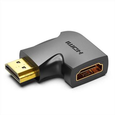 Imagem de Adaptador HDMI 270º Graus Macho Femea Curva L Tv 4K Vention