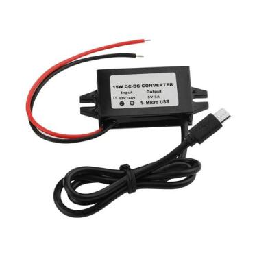 Imagem de Conversor DC-DC Buck À Prova d'Água 12V 24V Para 5V Com Adaptador USB-