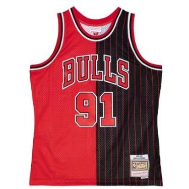 Imagem de Regata Mitchell & Ness Split Swingman Jersey Chicago Bulls 1995-96 Dennis Rodman Mascul...