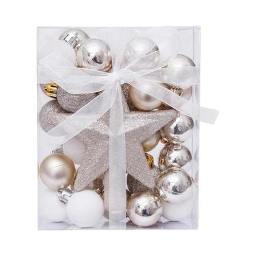 Imagem de Enfeites De Natal Em Ouro Champanhe, Pendentes Decorativos Para Casa E